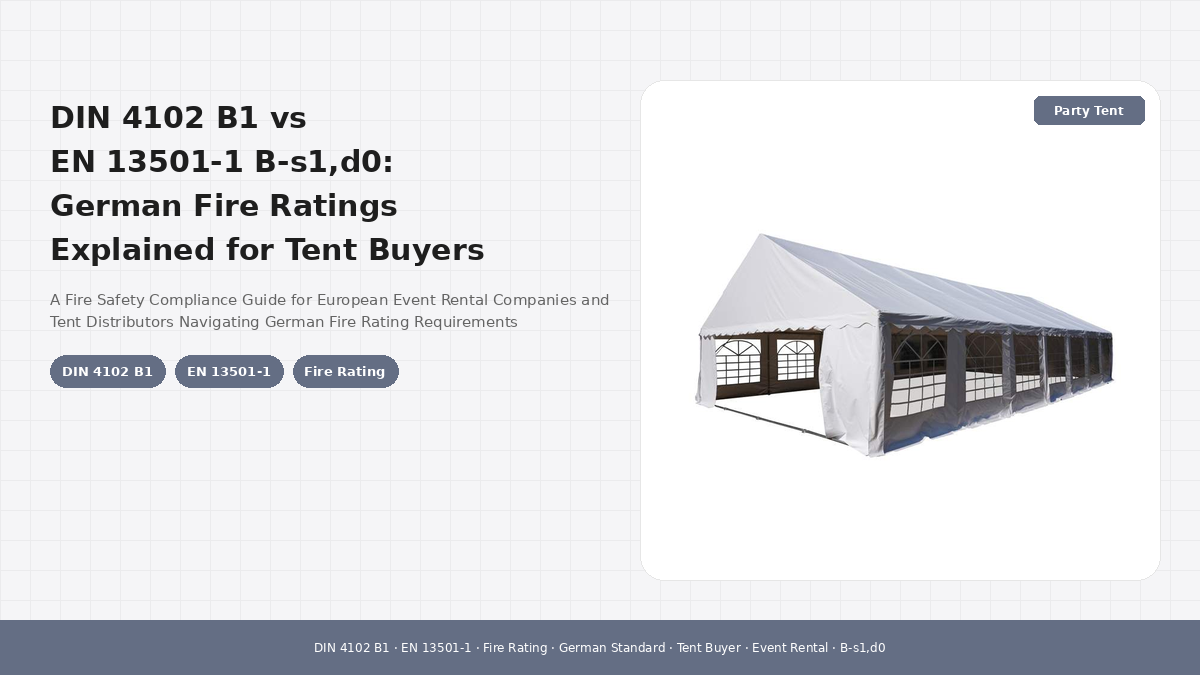 DIN 4102 B1 vs EN 13501-1 B-s1,d0: German Fire Ratings Explained for Tent Buyers