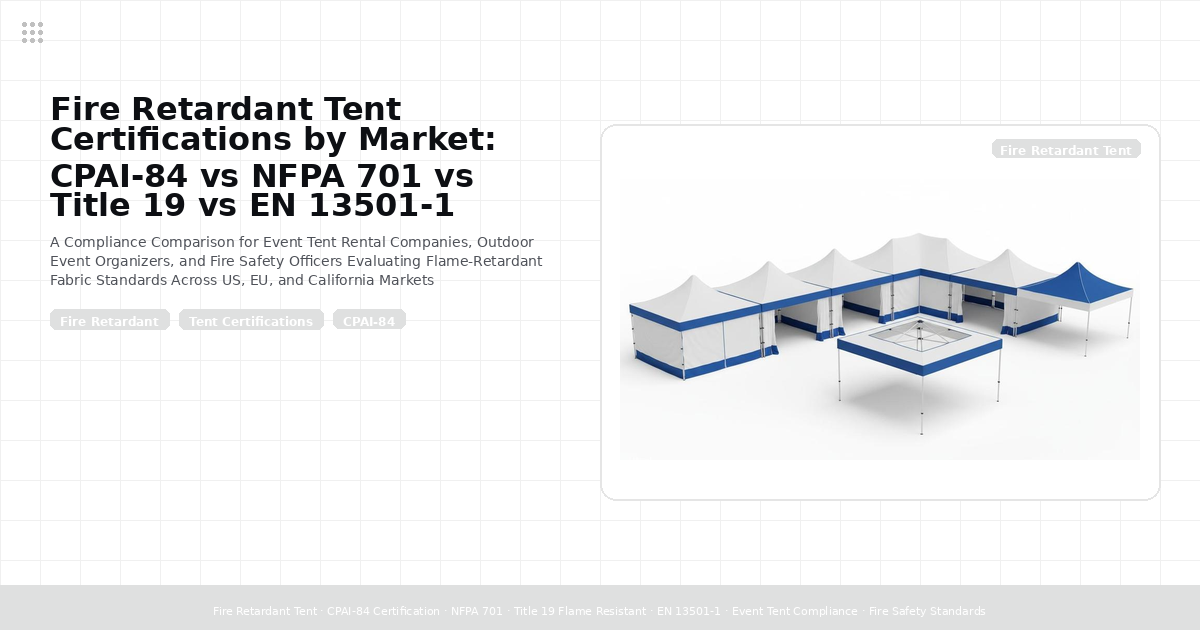 Fire Retardant Tent Certifications by Market: CPAI-84 vs NFPA 701 vs Title 19 vs EN 13501-1