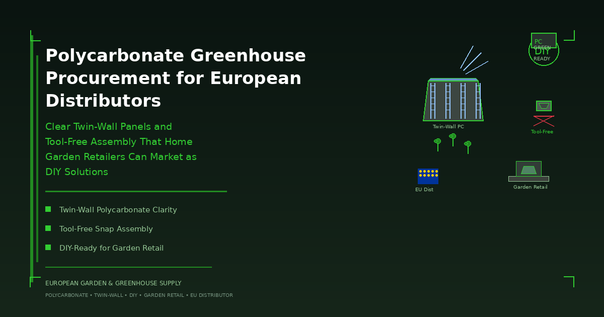 Polycarbonate Greenhouse Procurement for European Distributors — Clear Twin-Wall Panels and Tool-Free Assembly That Home Garden Retailers Can Market as DIY Solutions