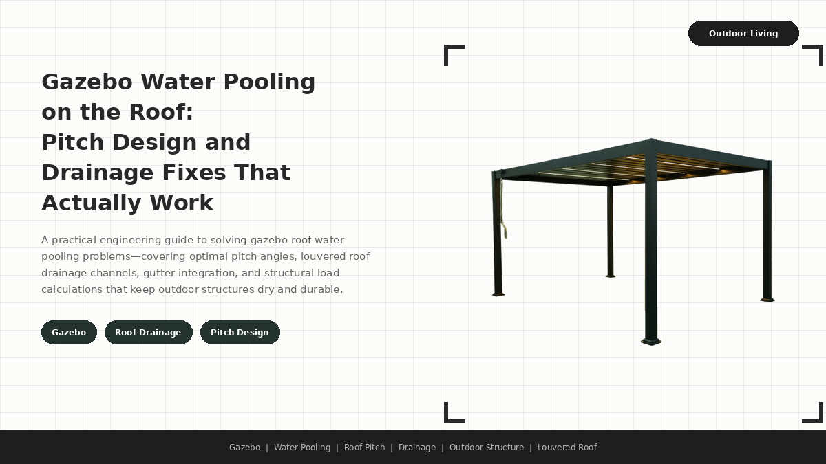 Gazebo Water Pooling on the Roof: Pitch Design and Drainage Fixes That Actually Work