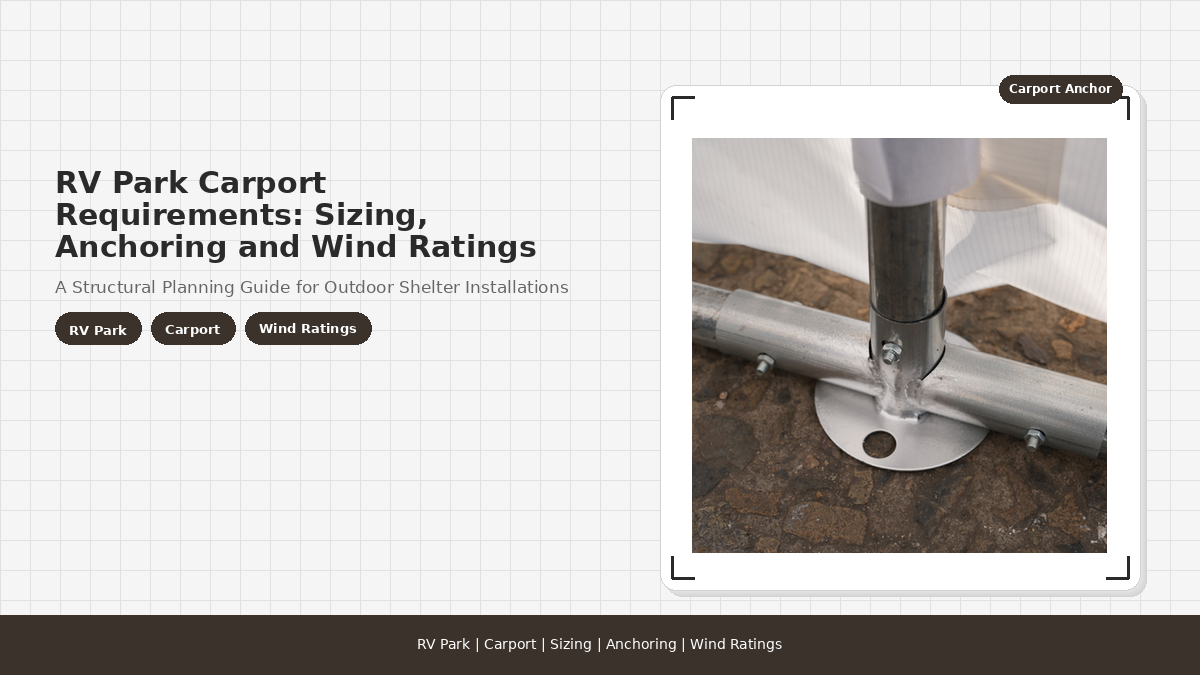 RV Park Carport Requirements: Sizing, Anchoring and Wind Ratings