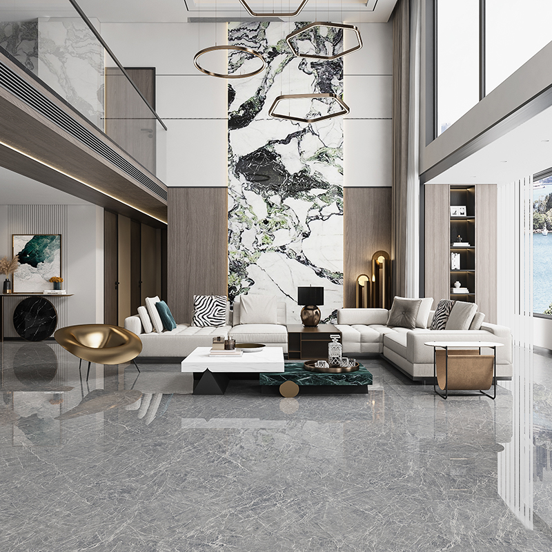 Apollo Silver 55° Pearl white seamless rock slab
