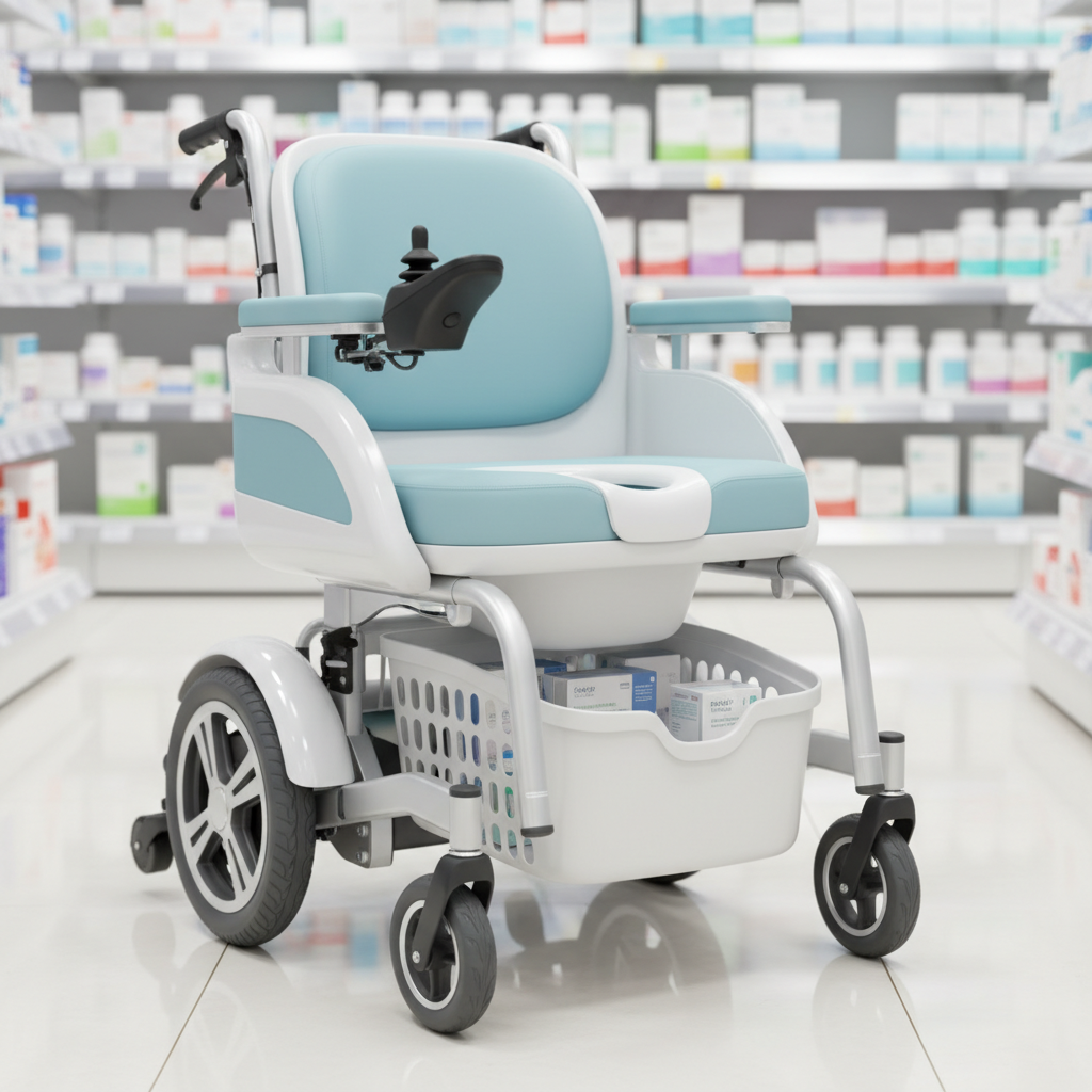 Electric Commode Wheelchair For Pharmaceutical Retail Chains