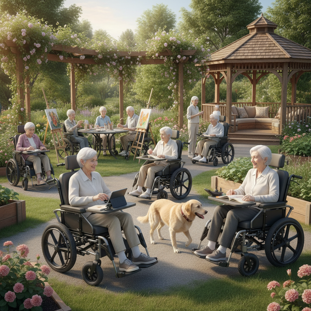 Mobile Wheelchair For Elderly Community Daycare
