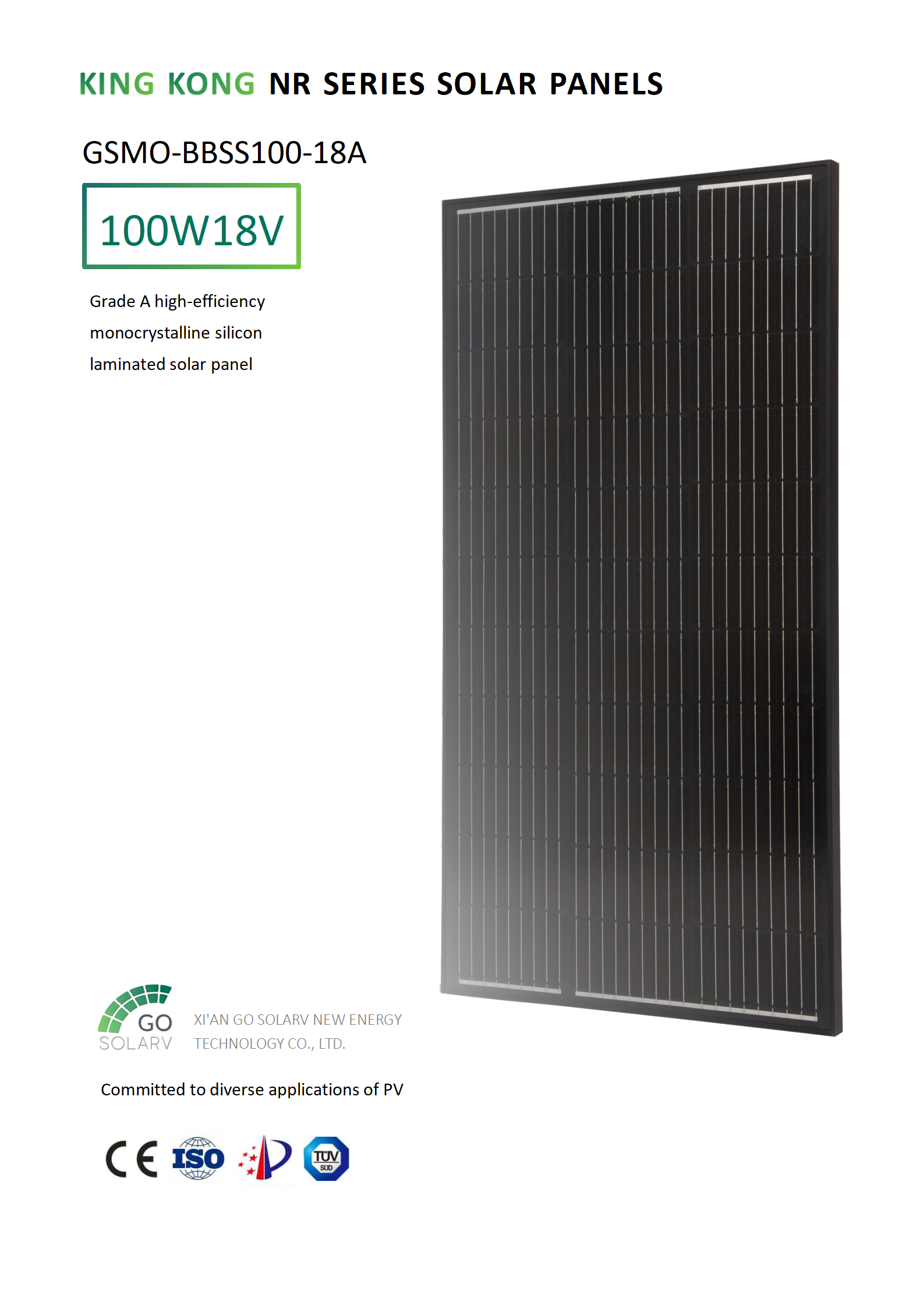 [ထုတ်ကုန် အသေးစိတ်ဖော်ပြချက်] 6.990-540 100W အနက်ရောင် အနားသတ် အနက်ရောင် နောက်ကျော GSMO-BBSS100-18A PERC_01.png