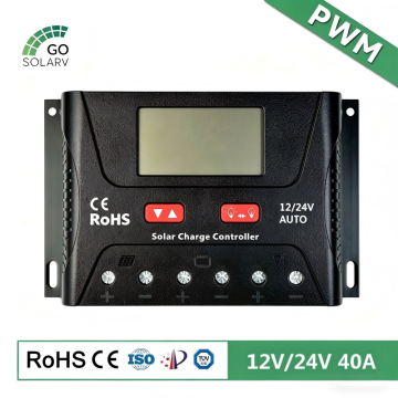 12/24V 40A PWM Solar Charge Regulator for RV Camper, Yacht Marine and Off-Grid Battery System