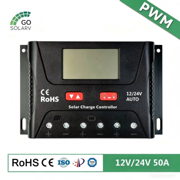 12/24V 50A PWM Solar Charge Regulator for RV Camper, Yacht Marine and Off-Grid Battery System-1