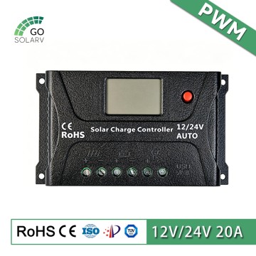 12/24V 20A PWM Solar Charge Regulator for RV Camper, Yacht Marine and Off-Grid Battery System