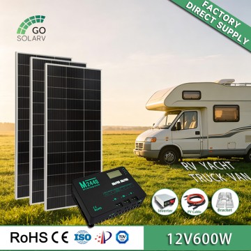 12V 600W Vehicle Solar Power System for RV, Off-Road and Camping Use