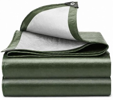 High Kwaliti Dabl Sayd Grin PE Tarpaulin Trak Kago Kɔva 100% Watapruf Tarpaulin