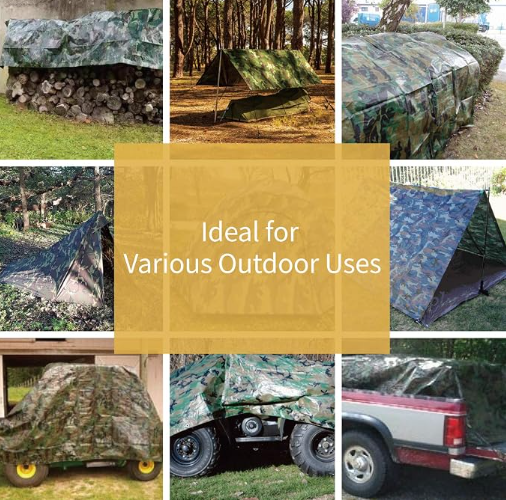 Lona de PE impermeable con revestimiento opaco para suelo de camping, ideal para tiendas de campaña, senderismo, picnics y protección en viajes al aire libre.
