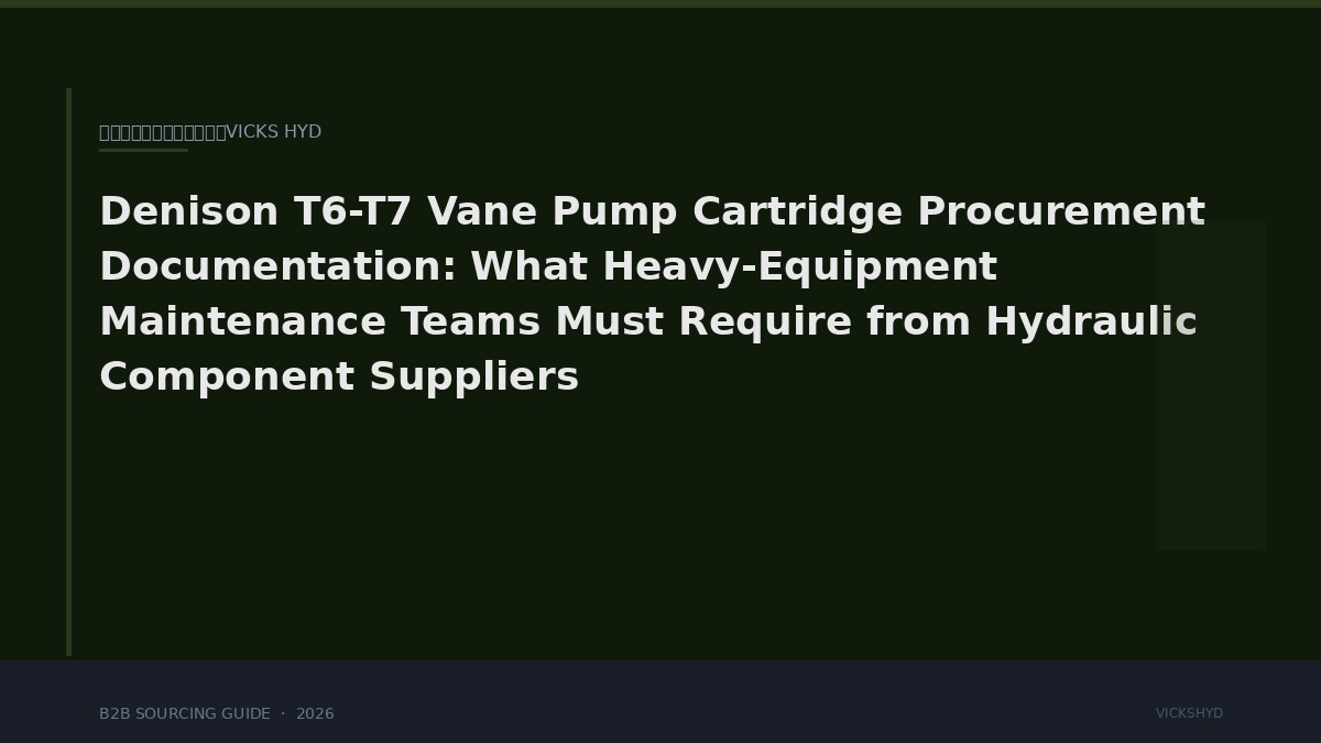 Denison T6-T7 Vane Pump Cartridge Procurement Documentation: What Heavy-Equipment Maintenance Teams Must Require from Hydraulic Component Suppliers