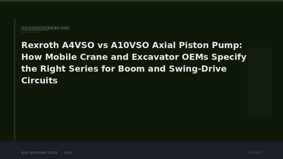 Rexroth A4VSO vs A10VSO Axial Piston Pump: How Mobile Crane and Excavator OEMs Specify the Right Series for Boom and Swing-Drive Circuits