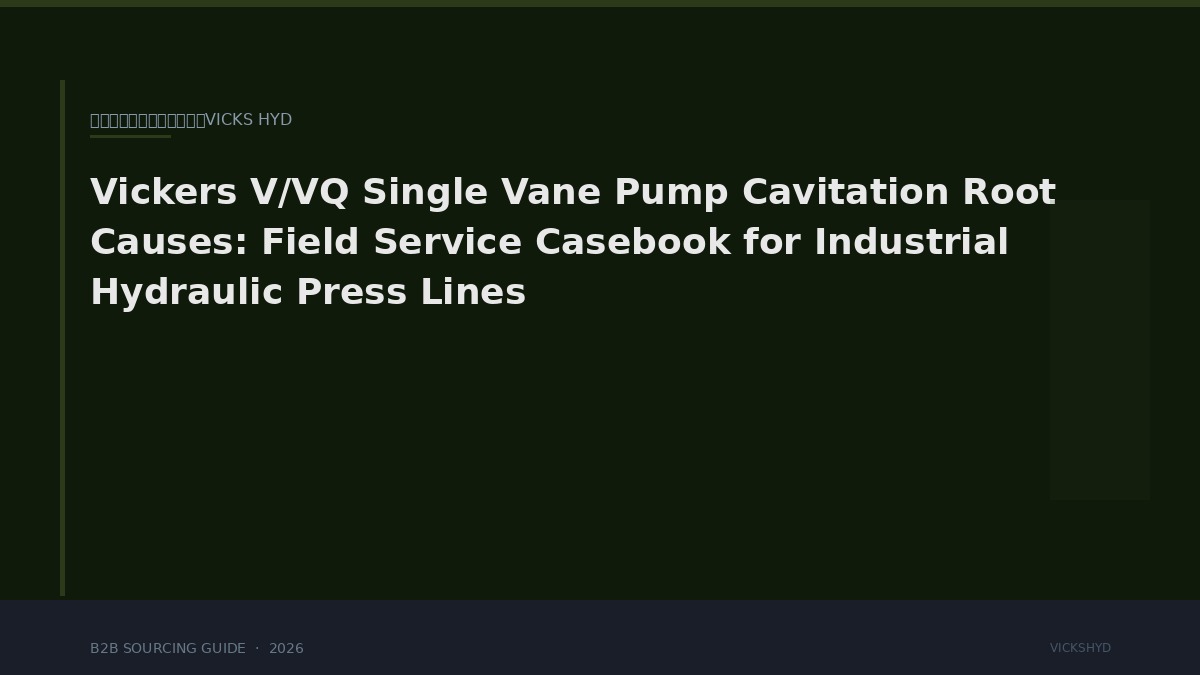 Vickers V/VQ Single Vane Pump Cavitation Root Causes: Field Service Casebook for Industrial Hydraulic Press Lines