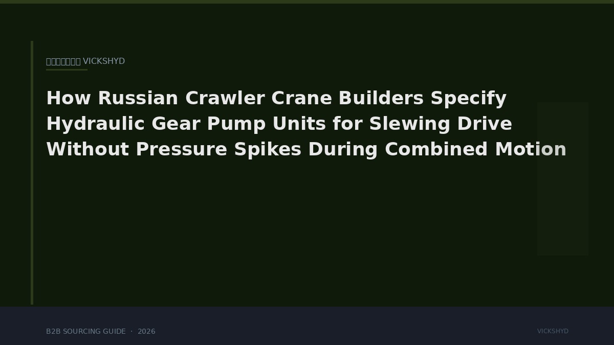 How Russian Crawler Crane Builders Specify Hydraulic Gear Pump Units for Slewing Drive Without Pressure Spikes During Combined Motion