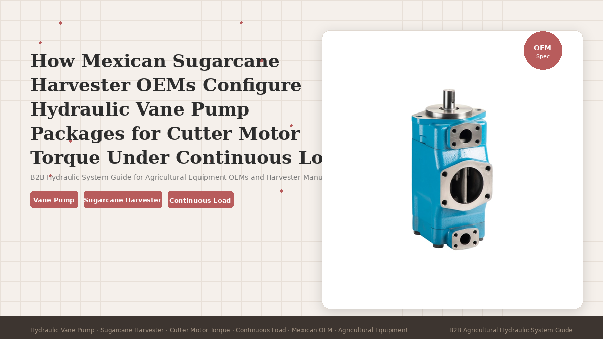How Mexican Sugarcane Harvester OEMs Configure Hydraulic Vane Pump Packages for Cutter Motor Torque Under Continuous Load