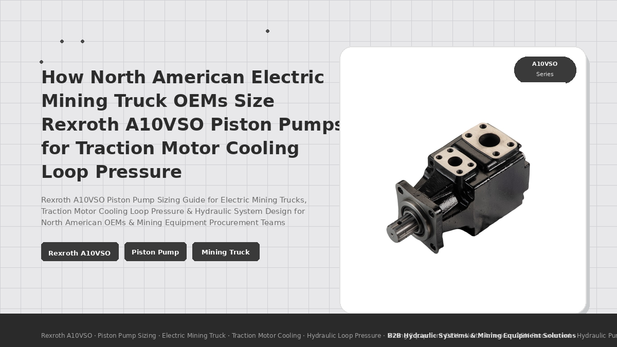 How North American Electric Mining Truck OEMs Size Rexroth A10VSO Piston Pumps for Traction Motor Cooling Loop Pressure