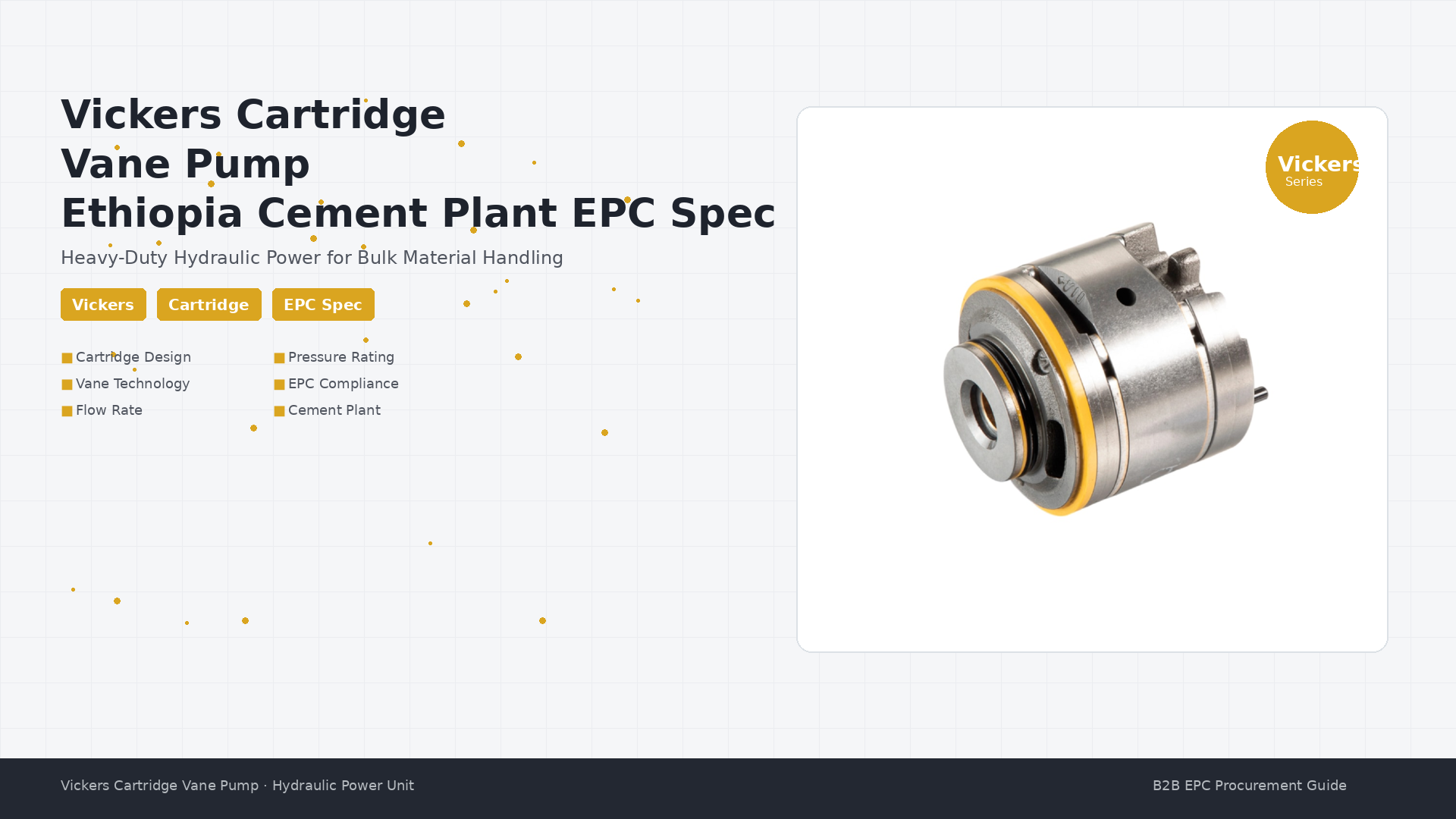 Vickers Cartridge Vane Pump for Ethiopia Cement Plant EPC Spec