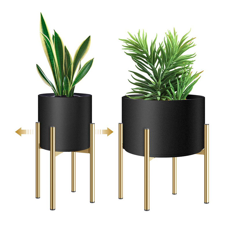 Flower Pots Manufacturers Gold Garden Indoor Big Large Wholesale Bulk Metal Cheap Planters Stand Plant Flower Pots For Plants