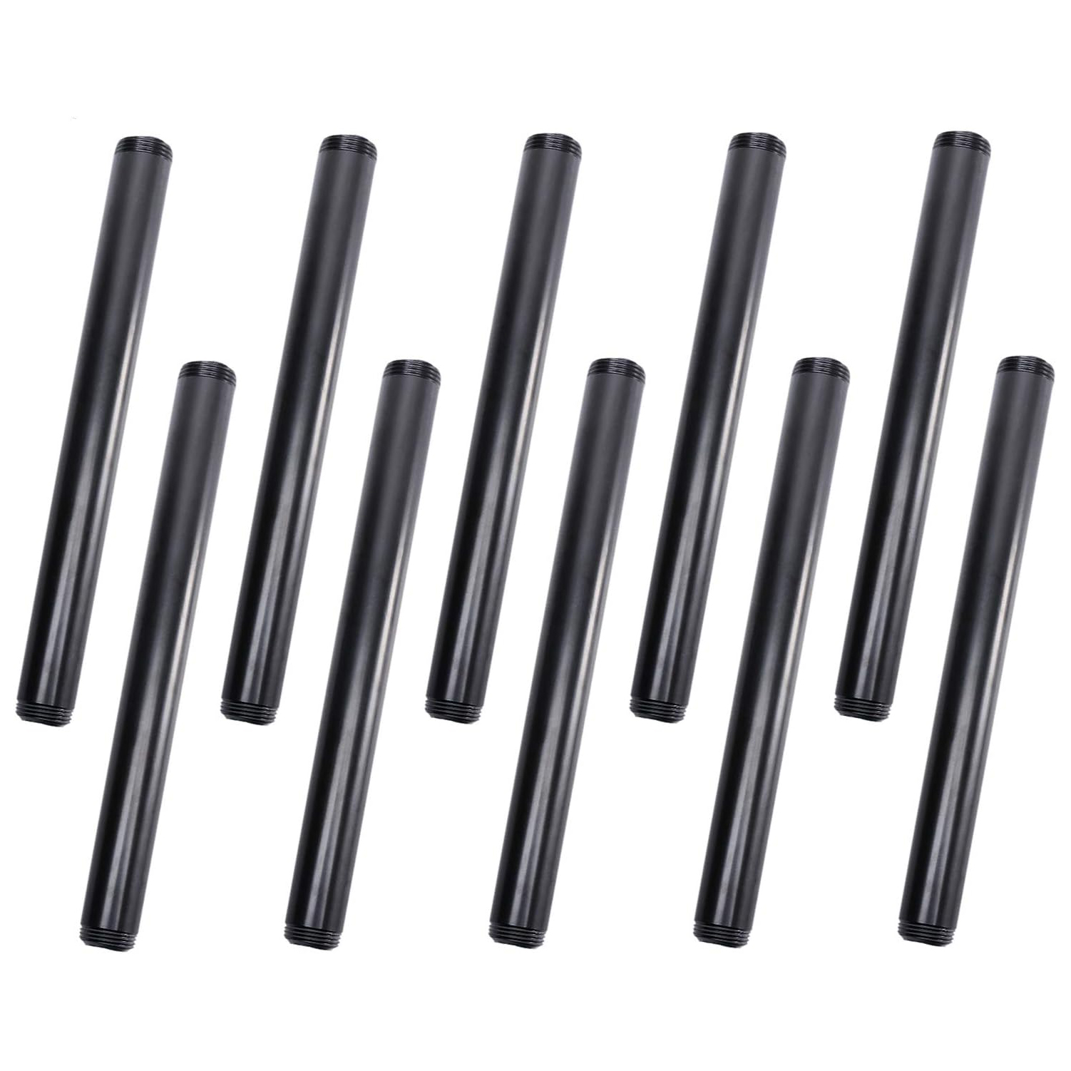 Black Painted Industrial Home Threaded Black Steel Iron Pipe Fittings Nipple Pipe For DIY Project Furniture Shelving Decoration-copy-copy-1-1