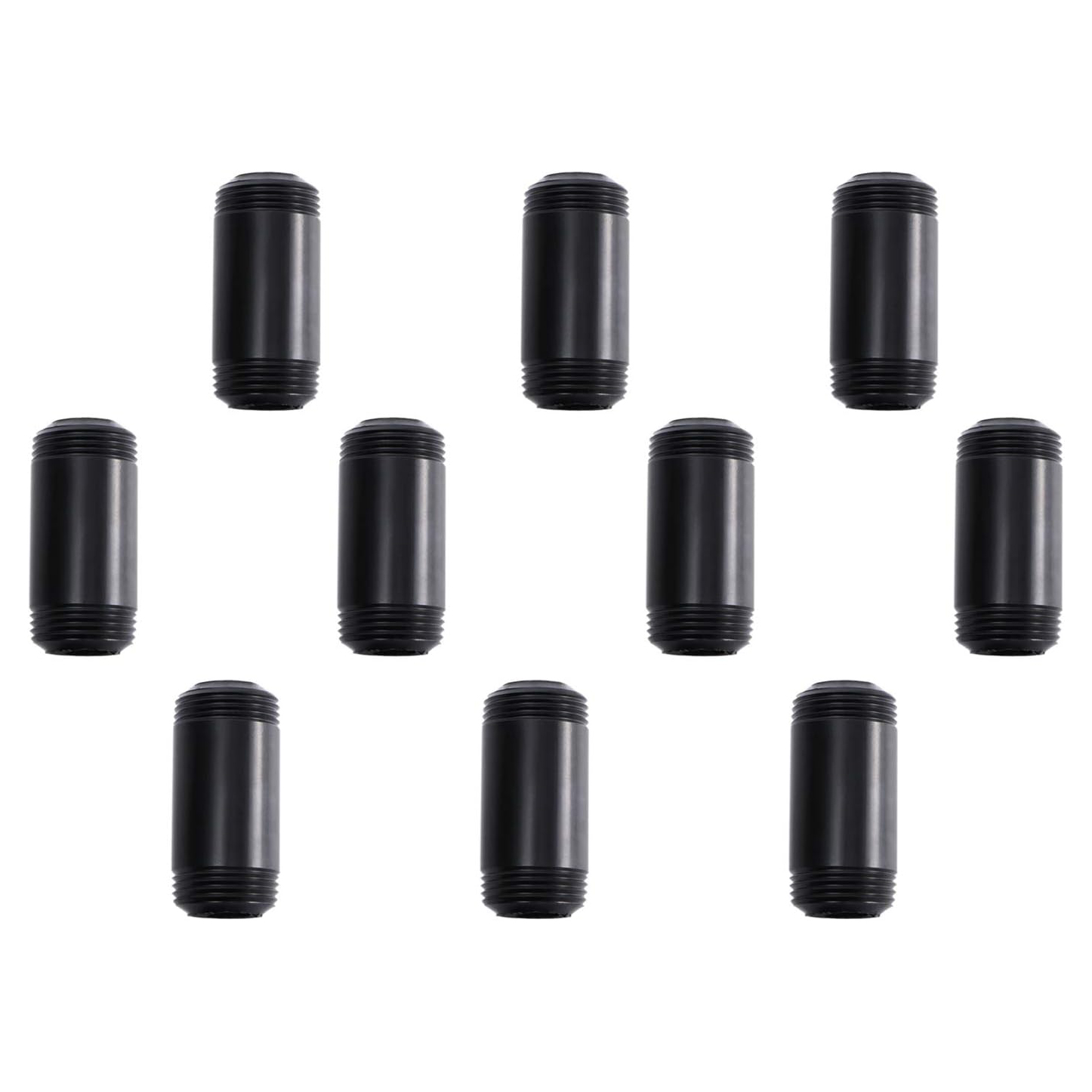 Black Painted Industrial Home Threaded Black Steel Iron Pipe Fittings Nipple Pipe For DIY Project Furniture Shelving Decoration