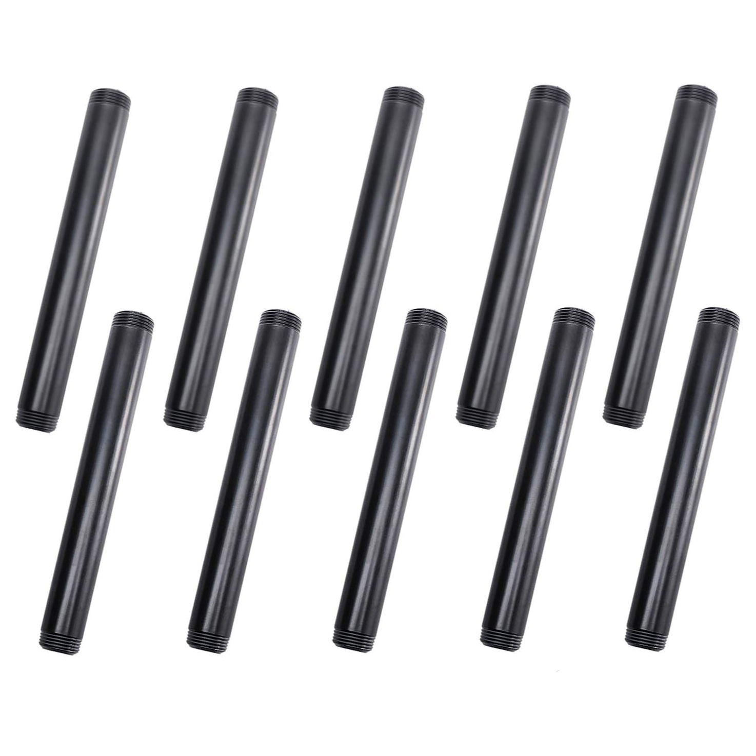 Black Painted Industrial Home Threaded Black Steel Iron Pipe Fittings Nipple Pipe For DIY Project Furniture Shelving Decoration-copy-copy-1