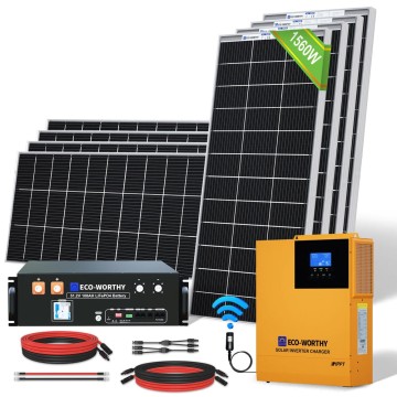 1560W 48V (8x195W) Complete Off Grid Solar Kit