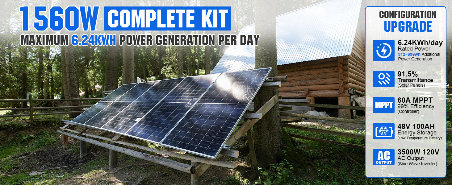 1560W 48V (8x195W) Complete Off Grid Solar Kit detail (6)