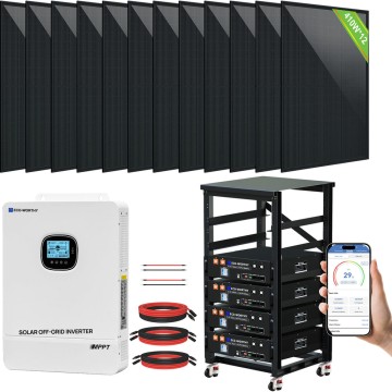 ECO-WORTHY Complete Off-Grid Solar Power System - 10000W 120/240V Output | 20.48kWh/61.44kWh Lithium Battery