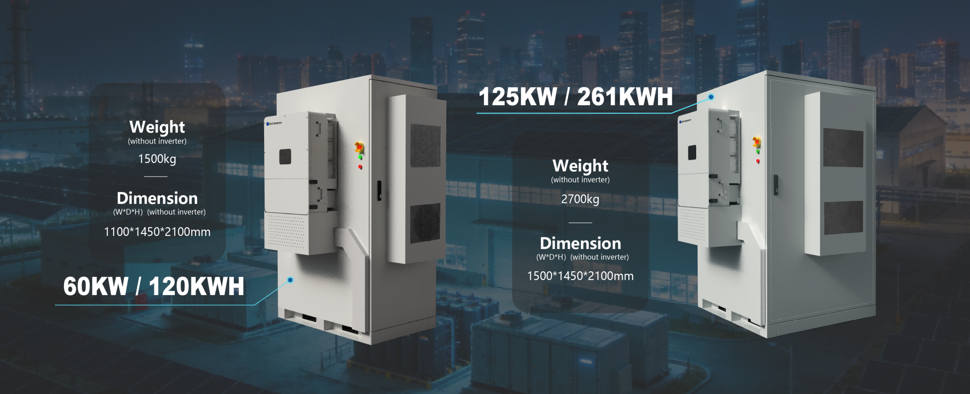 2 ECO-WORTHY 60kW120kWh Commercial & Industrial Energy Storage System