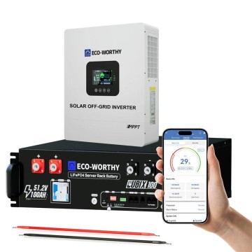 Off Grid Home Power Bundle | 5kW Inverter with 48V 100AH Server Rack Battery