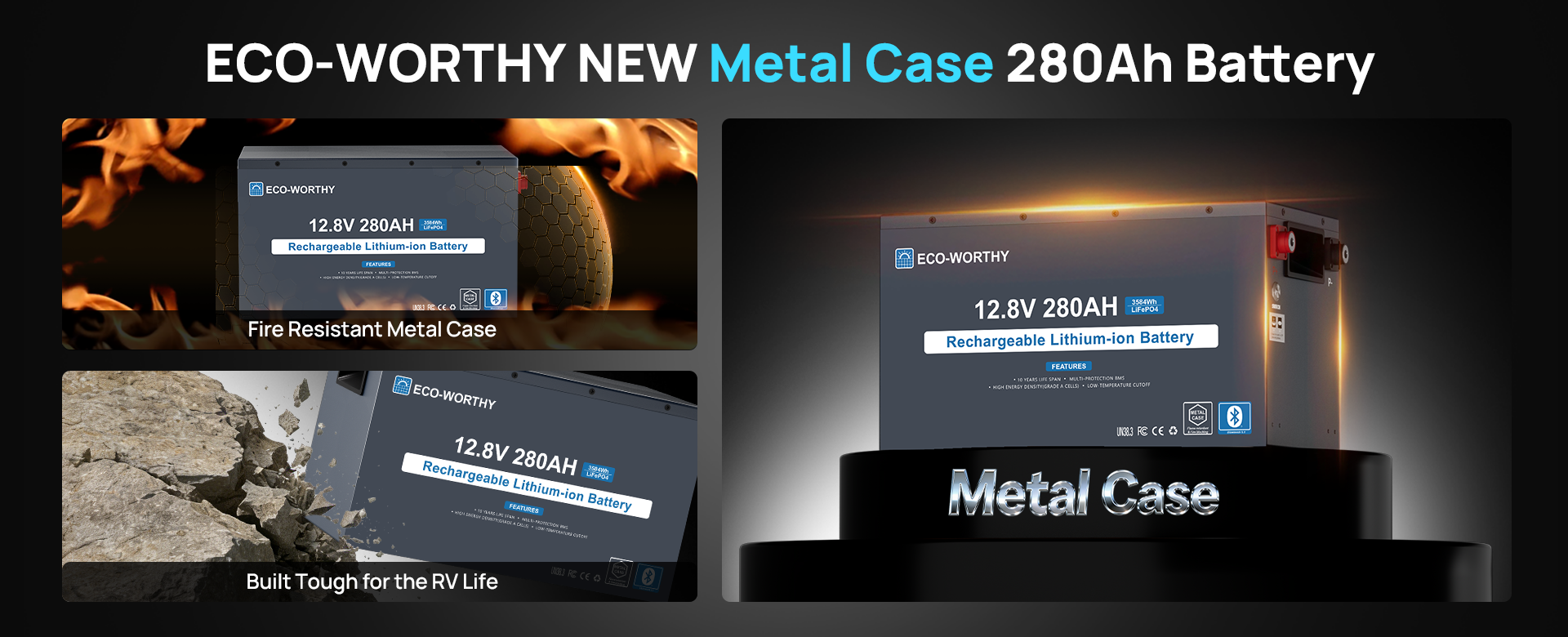 12V 280Ah Metal Case LiFePO4 Lithium Battery