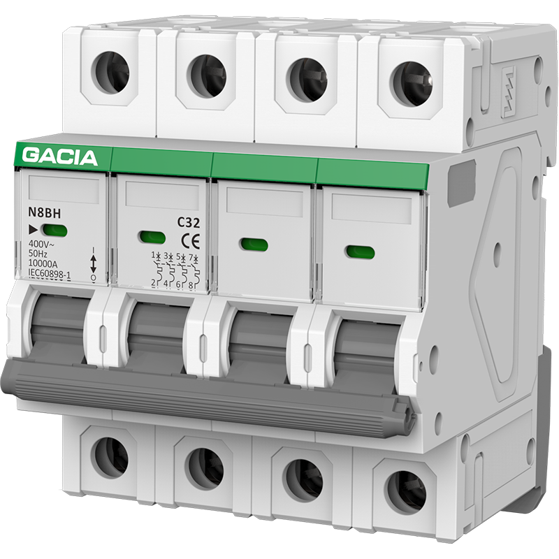 4 Pole MCB for Three Phase Systems | GACIA N8BH