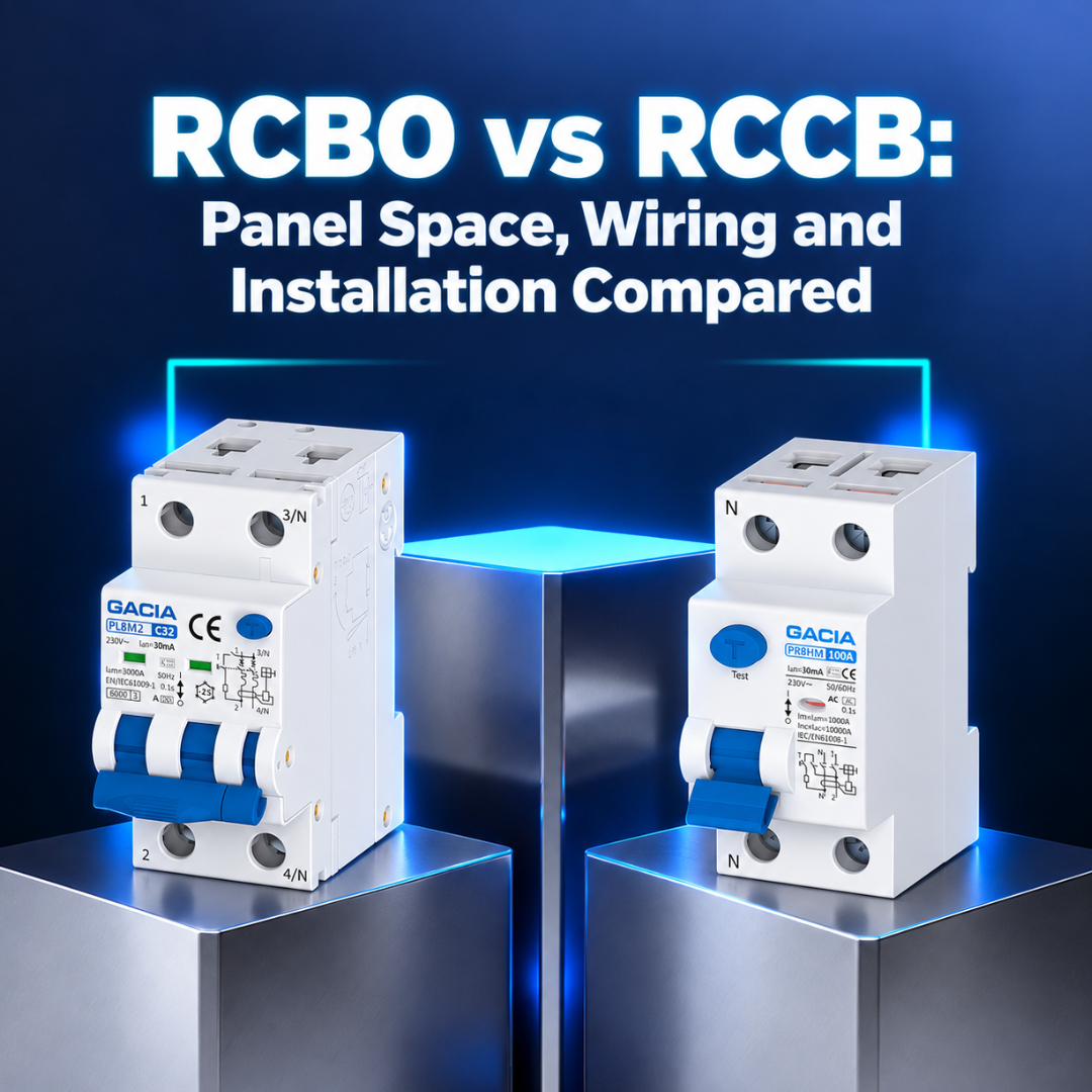 RCBO vs RCCB: confronto tra spazio nel quadro elettrico, cablaggio e installazione