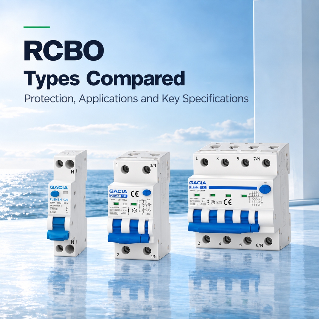 RCBO Types Compared: Protection, Applications and Key Specifications