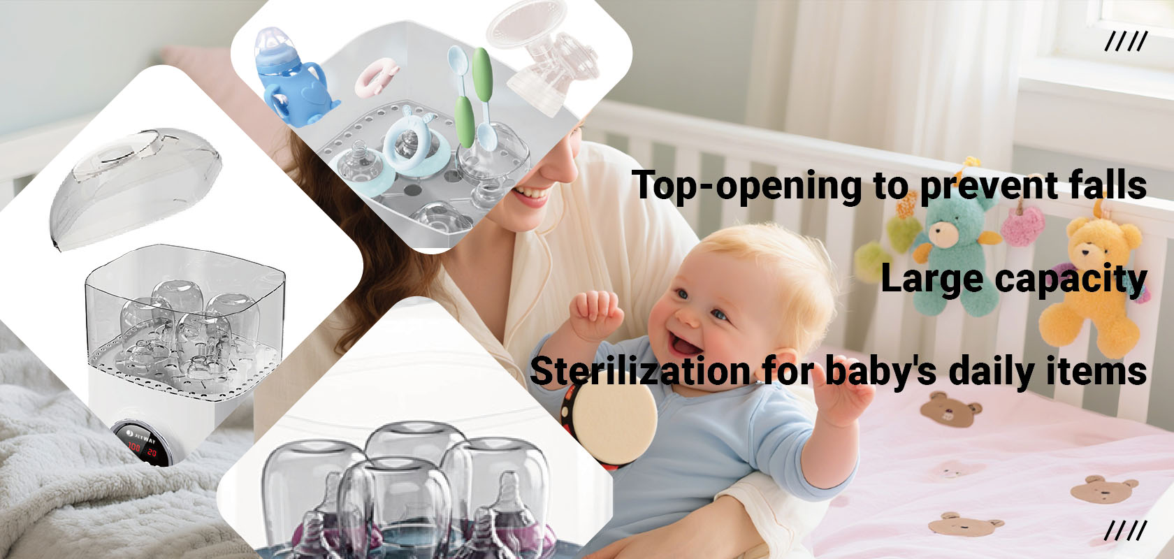 Multifunctional Baby Bottle Sterilizer Large Capacity Bottle Warmer BPA Free (5)