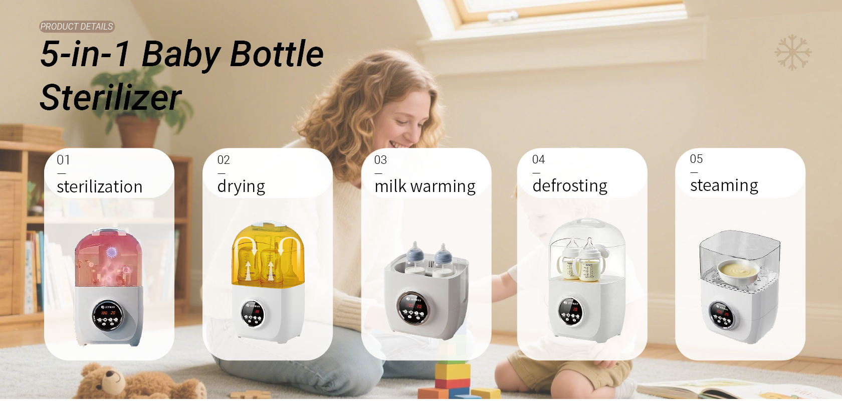 automatic multi-purpose bottles and sterilizer easy to clean