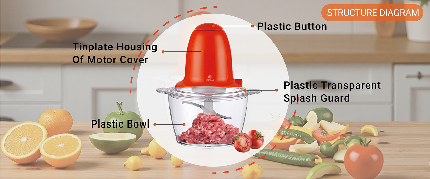 B2B electric chopper for baby food processing plants