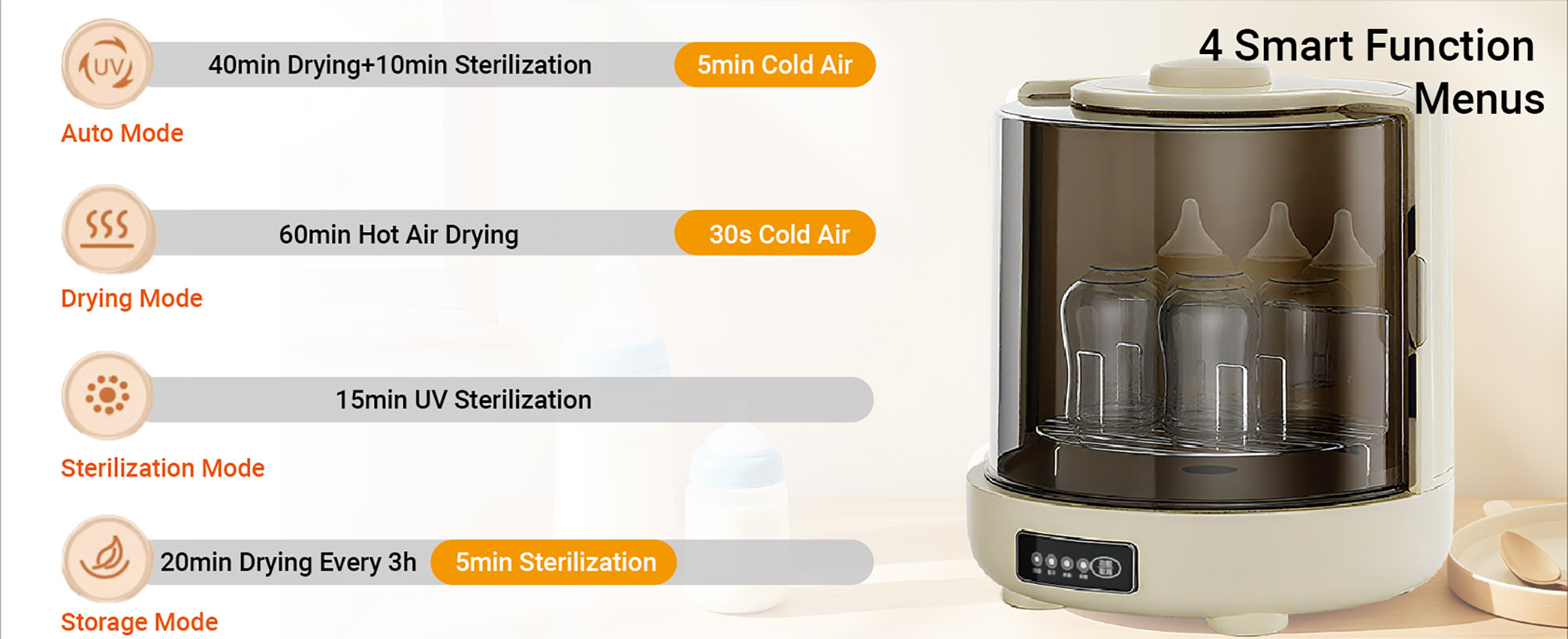 Sterilizer for Feeding Bottles – UVC Technology, Safe for BPA-Free Feeder Bottles