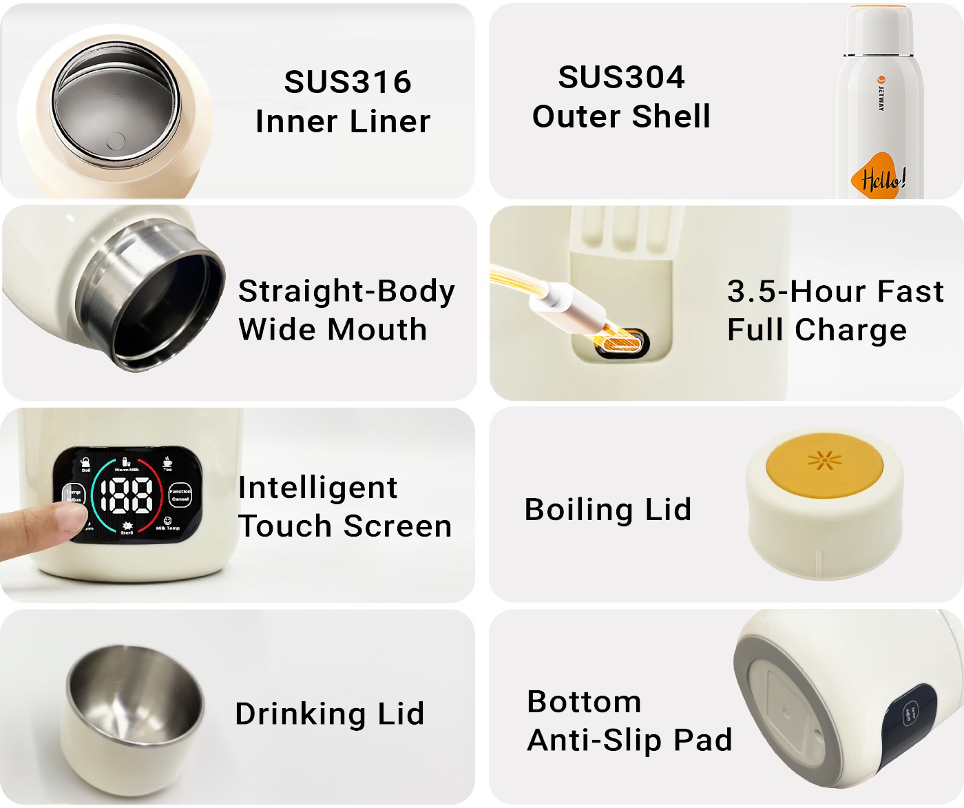 Smart Breast Milk Bottle Warmer – Battery Indicator & Child Safety Lock
