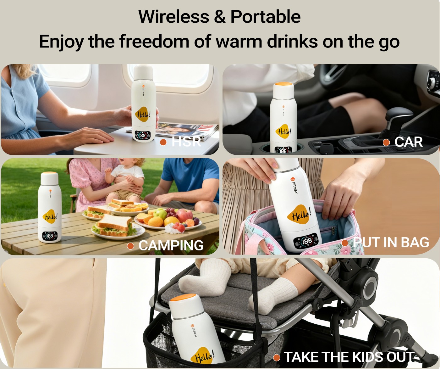 USB Wireless Bottle Warmer – Supports CarType-C Charging OEM