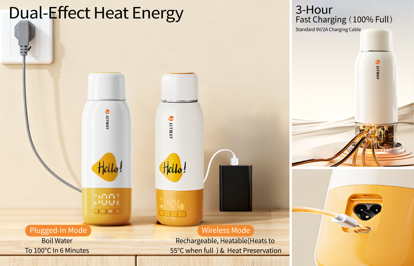 Portable Milk Warmer - Cordless Heating for Outdoor & Daily Use