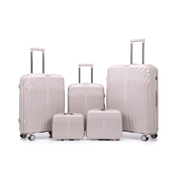 5 Piece Luggage Set (12/14/20/24/28) - PP, 360° Silent Spinner Wheels