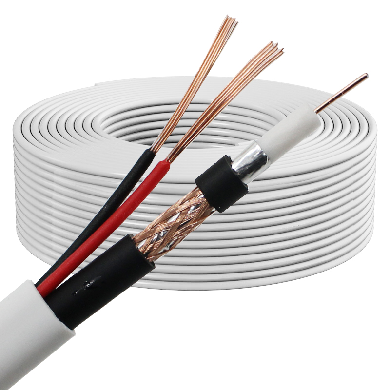 Cable coaxial CCTA RG59 RG6 con cable de alimentación
