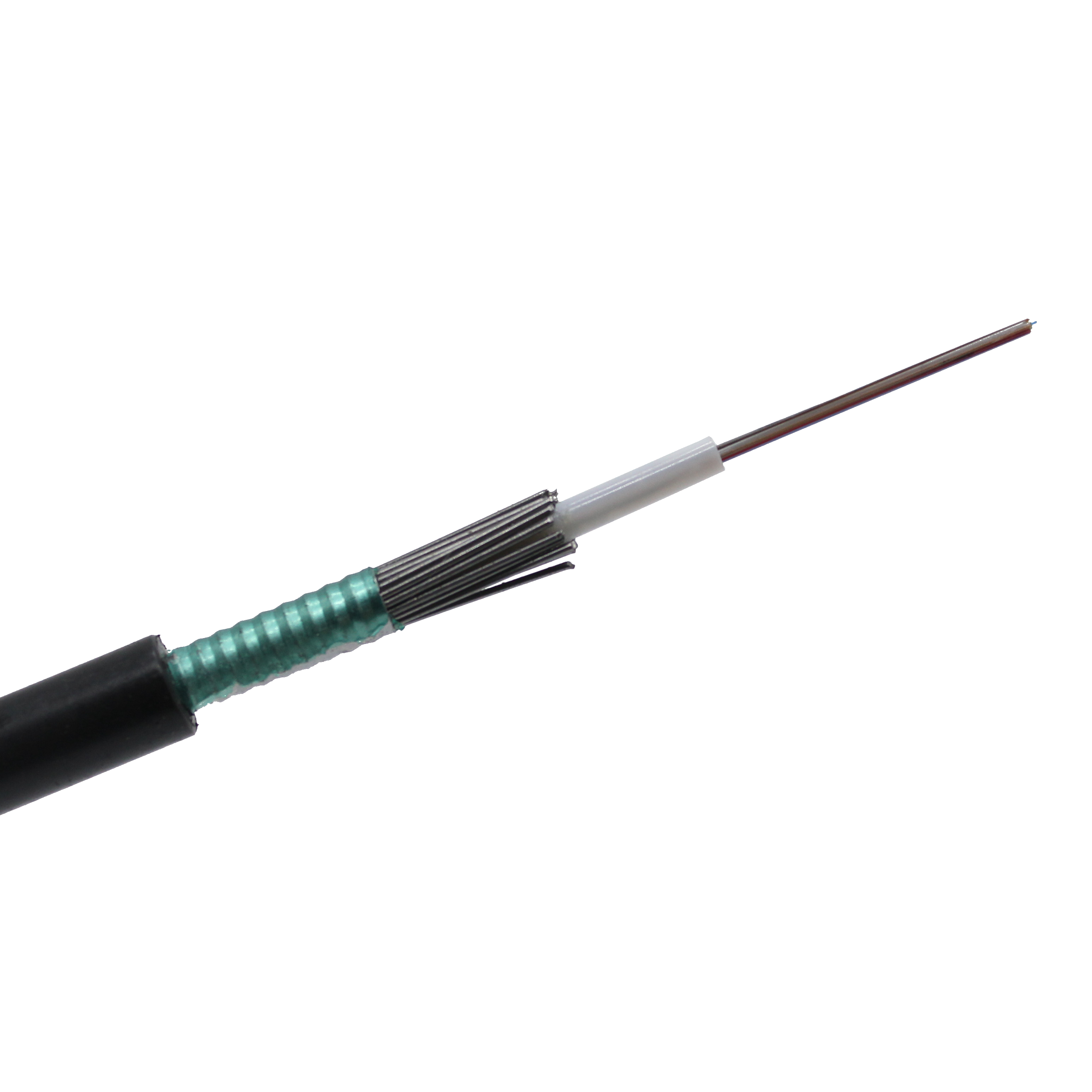 Cable de fibra óptica blindado subterráneo de tubo suelto central de 12 hilos