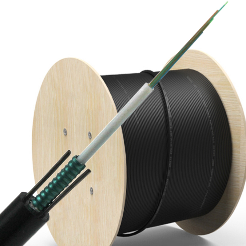 Cable de fibra de tubo central aéreo blindado GYXTW 4 6 12 núcleos