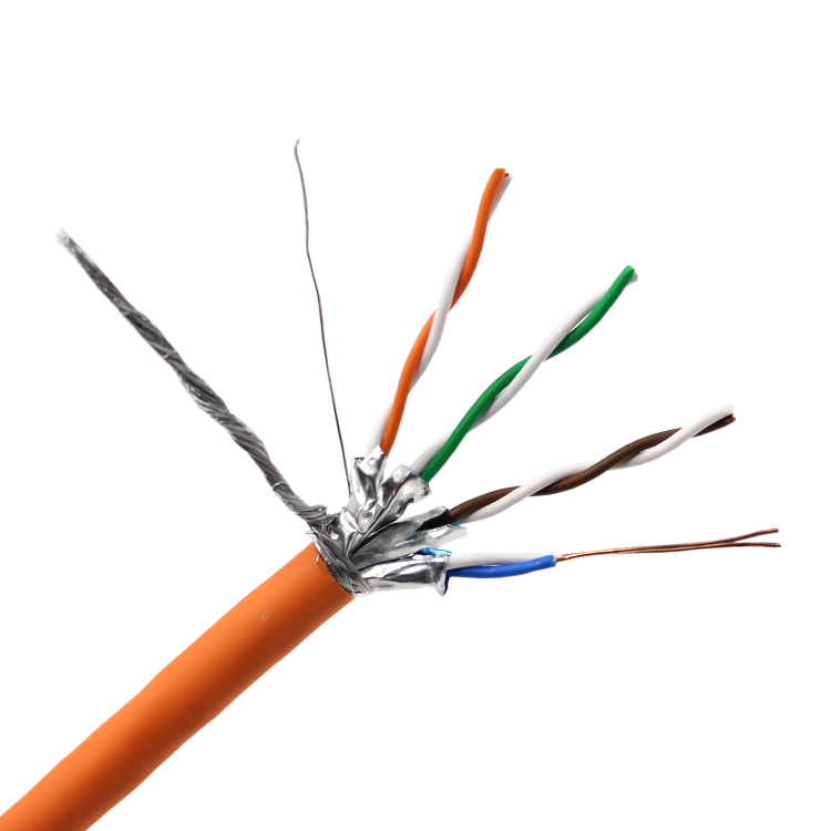 El doble desnudo puro del cable del cobre 10G 1000Mhz Cat7 Sftp blindado 23AWG SSTP SFTP