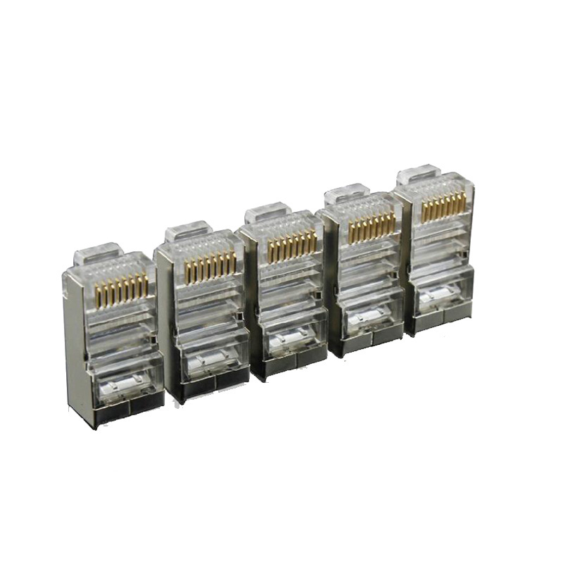Conector FTP Cat5e CAT6 RJ 45 RJ45 para cable de red sólido trenzado 8P8C Enchufe RJ45 chapado en oro con UTP