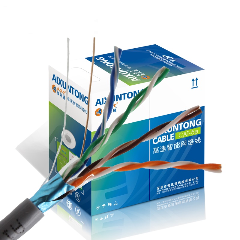 305 metros de cable LAN del conductor de cobre del cable 24AWG del remiendo de Ethernet del FTP Cat5e