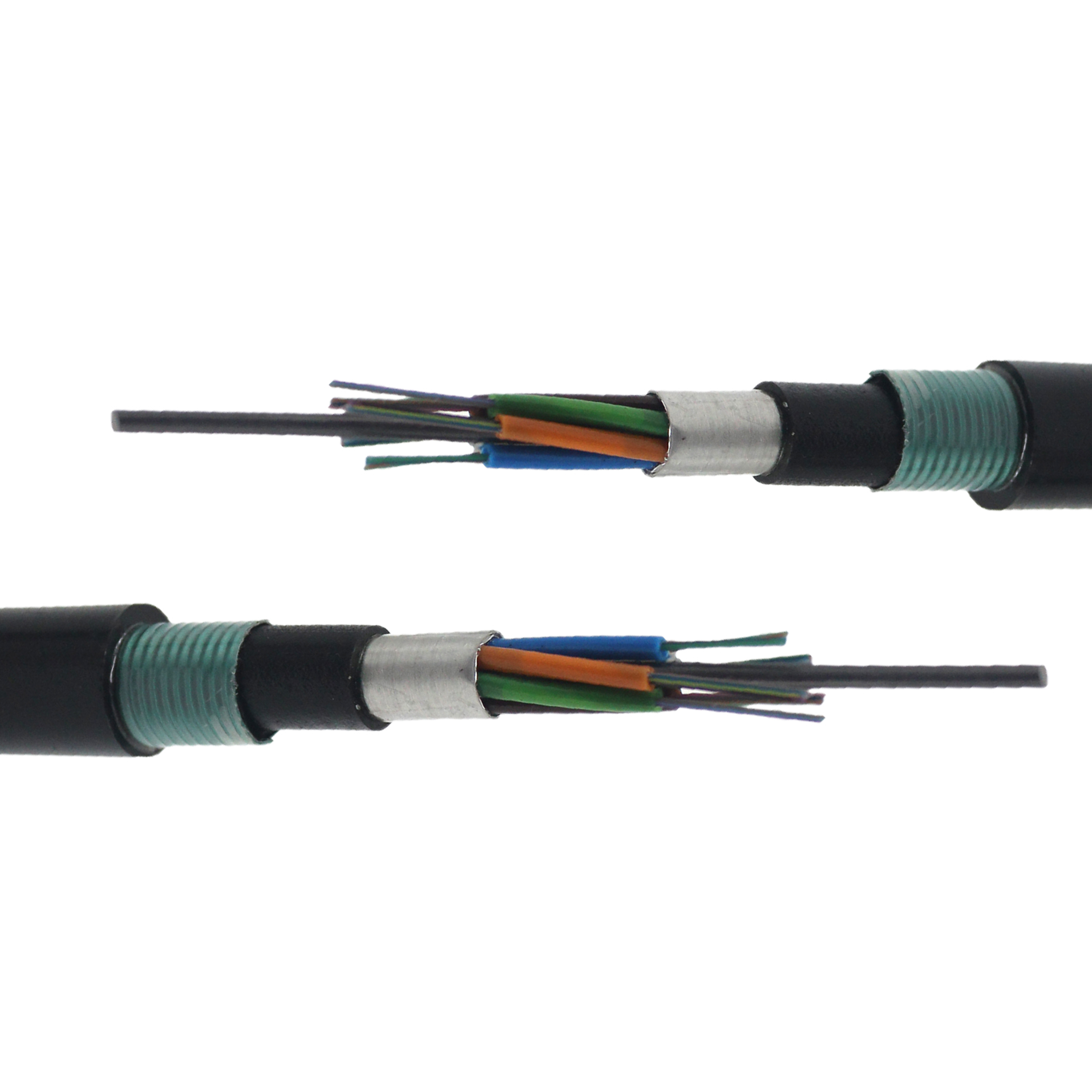 12/24/48/72/144 quitan el corazón al cable de fibra óptica blindado para interiores de aluminio GYTA53 para exteriores